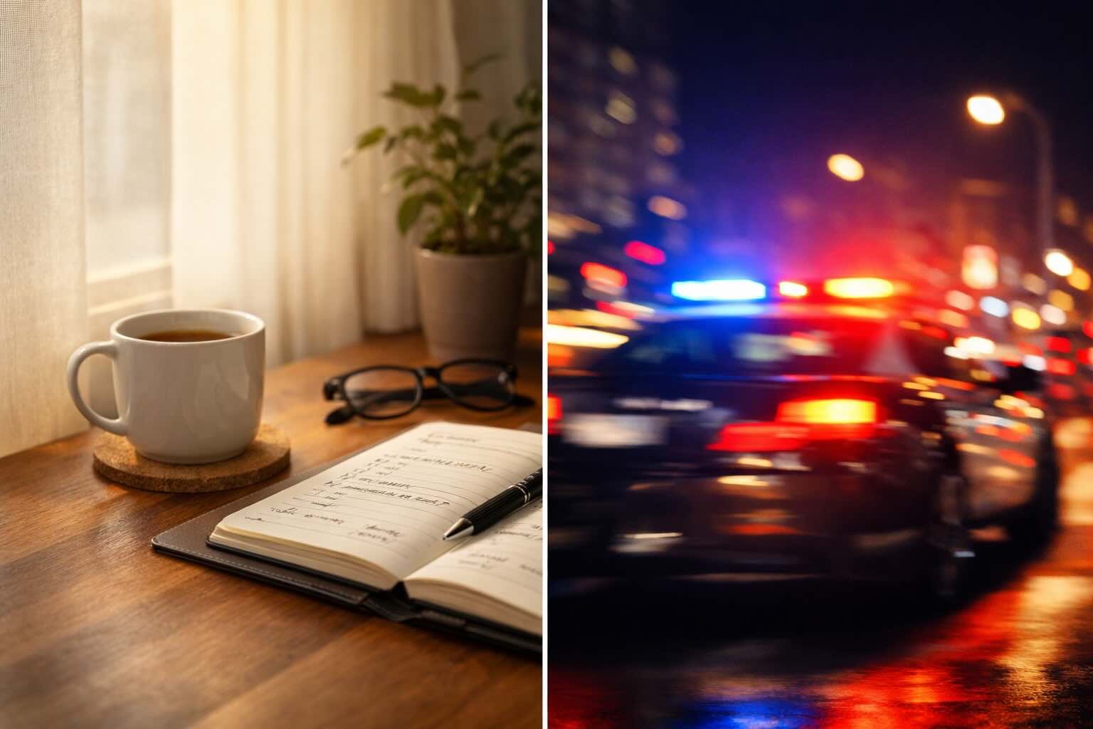 Calm vs chaos representing predictable stability versus risky, high-adrenaline life and money choices